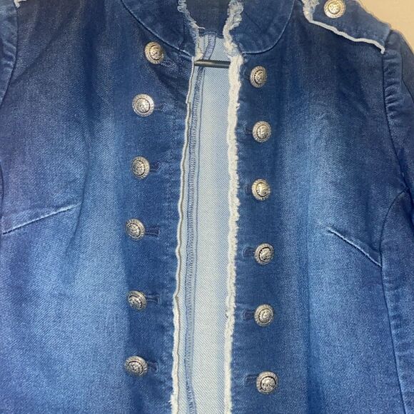 The Porter Collective Military Style Denim Jacket Ladies Medium - Picture 5 of 9